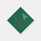 Moderner Tannenbaumzweig für Weihnachten Serviette (Ecke)