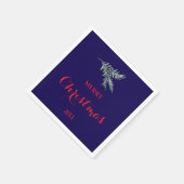 Moderner Tannenbaumzweig für Weihnachten Serviette (Ecke)