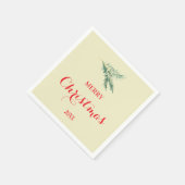 Moderner Tannenbaumzweig für Weihnachten Serviette (Ecke)