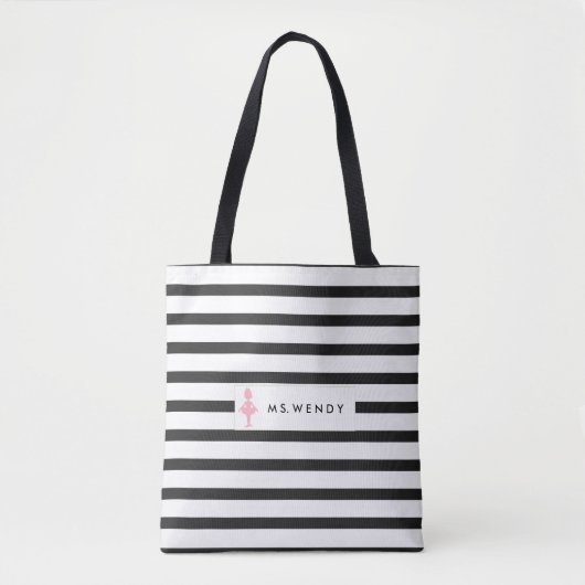 Moderner Tanz-Lehrer personalisiert Tasche (Vorderseite)
