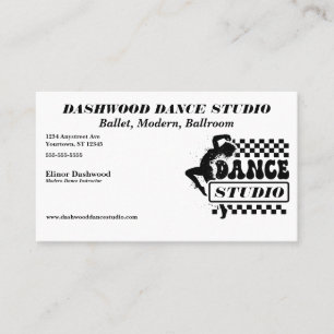 Moderner Tänzer mit Frame Dance Studio Visitenkarte