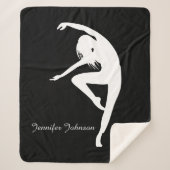 Moderner Tänzer Silhouette Tanz Schwarz & Weiß Sherpadecke (Vorderseite)