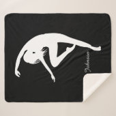Moderner Tänzer Silhouette Tanz Schwarz & Weiß Sherpadecke (Vorderseite (Horizontal))