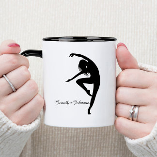 Moderner Tänzer-Silhouette-Tanz Zweifarbige Tasse