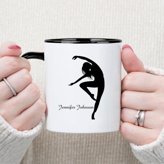 Moderner Tänzer-Silhouette-Tanz Zweifarbige Tasse