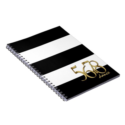 Moderner Tanztempo auf Streifenmuster Notizblock (Rechte Seite)