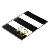 Moderner Tanztempo auf Streifenmuster Notizblock (Linke Seite)