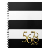 Moderner Tanztempo auf Streifenmuster Notizblock (Vorderseite)