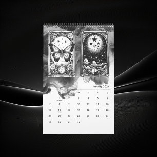 Moderner Tarot Card Black & White Designer Kalender