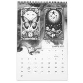 Moderner Tarot Card Black & White Designer Kalender (Jan 2027)