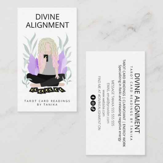 Moderner Tarot Card Reader Visitenkarte (Vorne/Hinten)