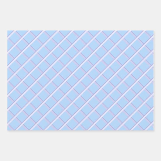 Moderner Tartan in blau-weiß und schwarz Geschenkpapier Set (Vorderseite 3)