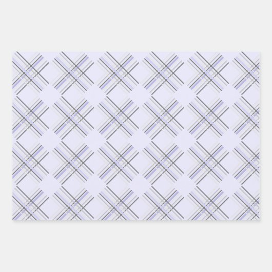 Moderner Tartan in blau-weiß und schwarz Geschenkpapier Set (Vorderseite 2)