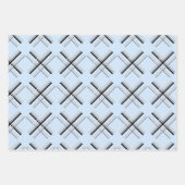 Moderner Tartan in blau-weiß und schwarz Geschenkpapier Set (Vorderseite)