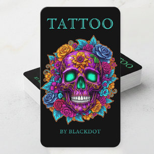 Moderner Tätowierer Social Media Tattoos Dunkel Visitenkarte