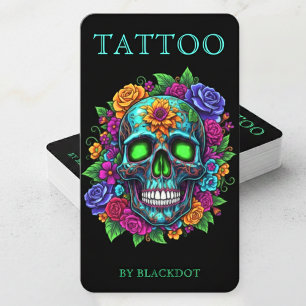 Moderner Tätowierer Social Media Tattoos Schwarz Visitenkarte