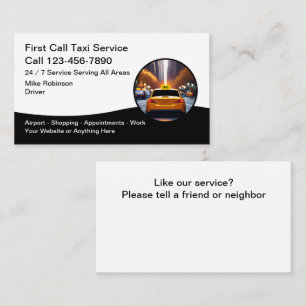 Moderner Taxistand City Cab Service Visitenkarte
