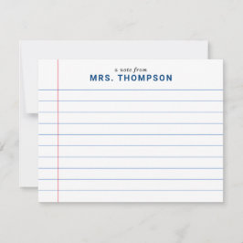 Moderner Teacher Notebook-Papierpädagoge Blau Mitteilungskarte