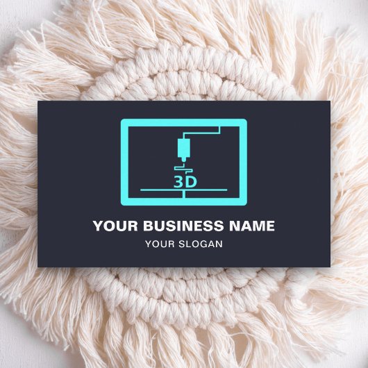 Moderner Teal 3D-Drucker Visitenkarte