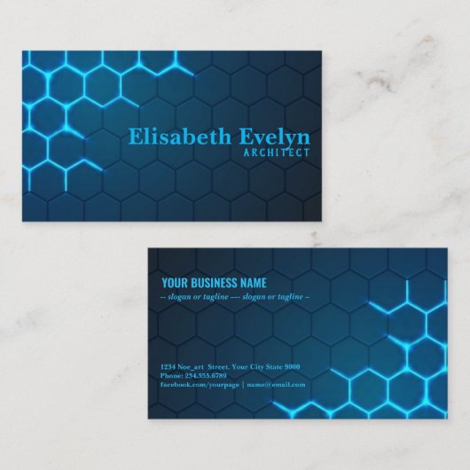 Moderner technologischer Hintergrund mit sechsecki Visitenkarte (Vorne/Hinten)