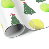 Moderner Tennis-Ball Weihnachtsbaum Geschenkpapier (Rolleneckpunkt)