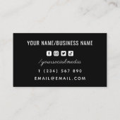 Moderner Tennis Social Media Player Coach Club Bal Visitenkarte (Rückseite)