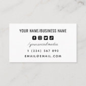 Moderner Tennis Social Media Player Coach Club Coo Visitenkarte (Rückseite)