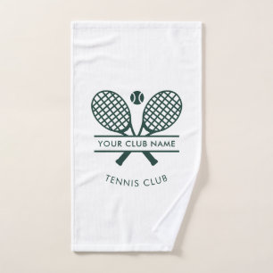 Moderner Tennisklub Name Rackets Icon Benutzerdefi Handtuch