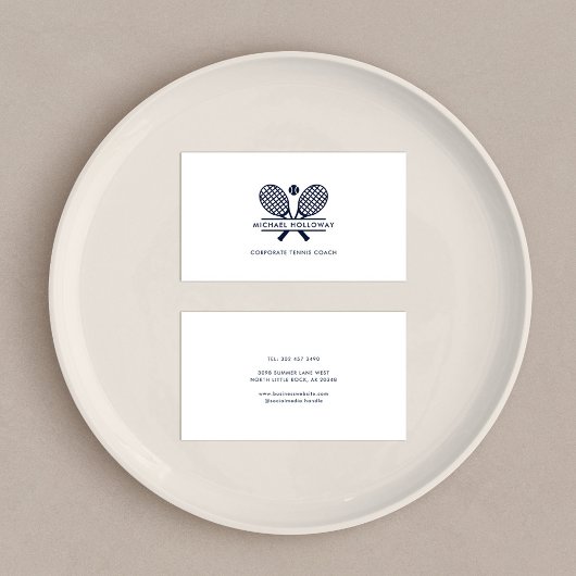 Moderner Tennistrainer Minimalistisch Visitenkarte