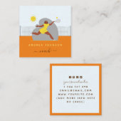 Moderner Tennistrainer Spielerin Illustration Quadratische Visitenkarte (Vorne/Hinten)