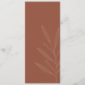 Moderner Terracotta Background Abschluss Menükarte (Rückseite)