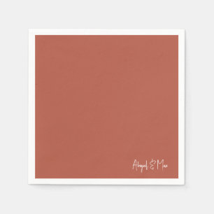 Moderner Terracotta-Cocktail für Hochzeitsfeiern Serviette