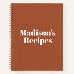 Moderner Terracotta-individuelle Name-Text Rezept  Notizblock