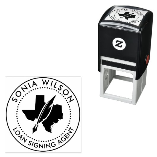 Moderner Texas Notar Public Loan Signing Agent Permastempel (Beispiel)