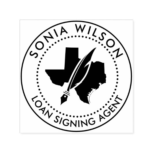 Moderner Texas Notar Public Loan Signing Agent Permastempel (Design)