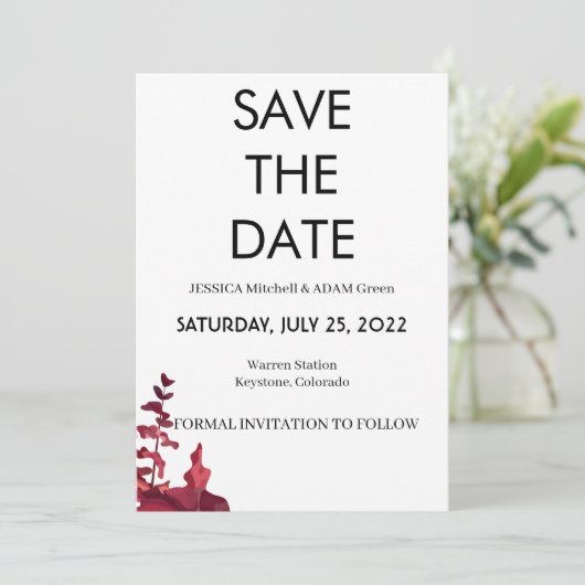 Moderner Text 10 Save the Date Einladung (Stehend Vorderseite)
