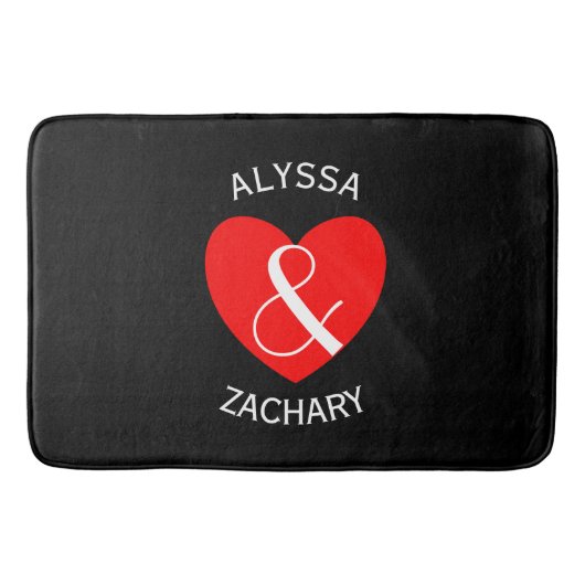 Moderner Text A29 in Braut und Rotem Herz Badematte (Vorderseite)