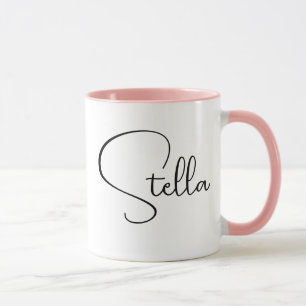 Moderner Text benutzerdefinierte große trendy Name Tasse