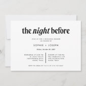 Moderner Text | Das Abendessen vor der Probe Einladung (Vorderseite)