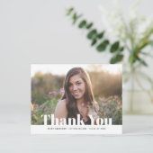 Moderner Text Foto Abschluss vielen Dank Postkarte (Stehend Vorderseite)