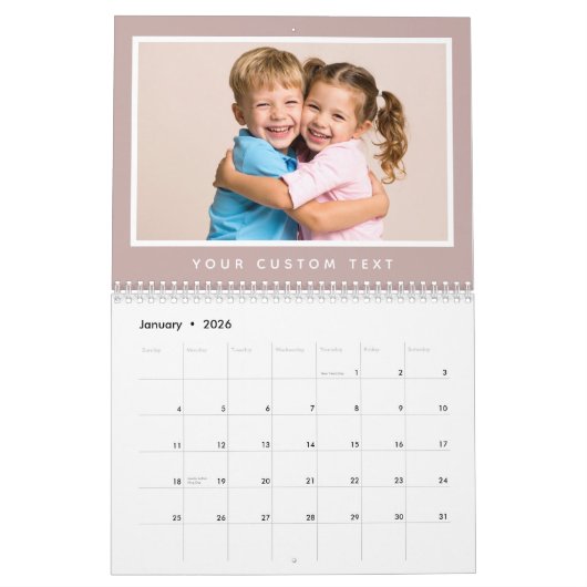 Moderner Text für benutzerdefiniertes Foto der 202 Kalender (Jan 2026)