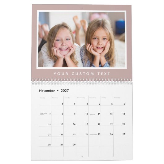 Moderner Text für benutzerdefiniertes Foto der 202 Kalender (Nov 2027)