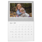 Moderner Text für benutzerdefiniertes Foto der 202 Kalender (Mär 2027)