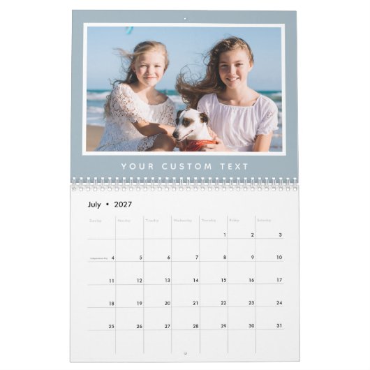 Moderner Text für benutzerdefiniertes Foto der 202 Kalender (Jul 2027)