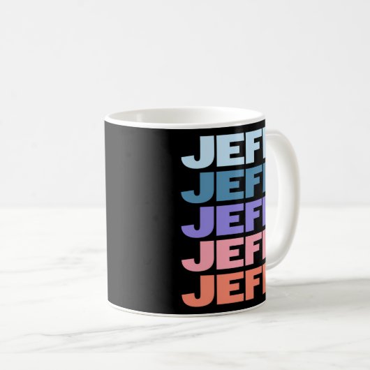 Moderner Text Jeff Kaffeetasse (VorderseiteRechts)
