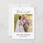 Moderner Text mit Herz und Foto | Hochzeit Dankeskarte (Vorderseite)