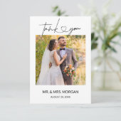 Moderner Text mit Herz und Foto | Hochzeit Dankeskarte (Stehend Vorderseite)