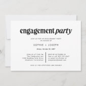 Moderner Text | Partei für Schwarz und Weiß Einladung (Vorderseite)