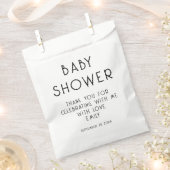 Moderner Text Schwarz-weiß Danke Baby Dusche Geschenktütchen (Ausgeschnitten)