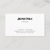 Moderner Text-Skript-Entwurfs-einfaches schickes Visitenkarte (Rückseite)